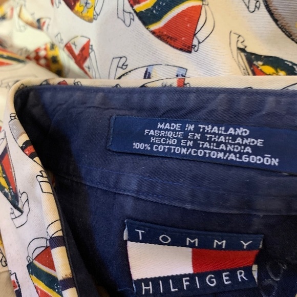 Tommy Hilfiger Crest Button Down Shirt LG long sleeve Vtg 90s - Picture 5 of 5